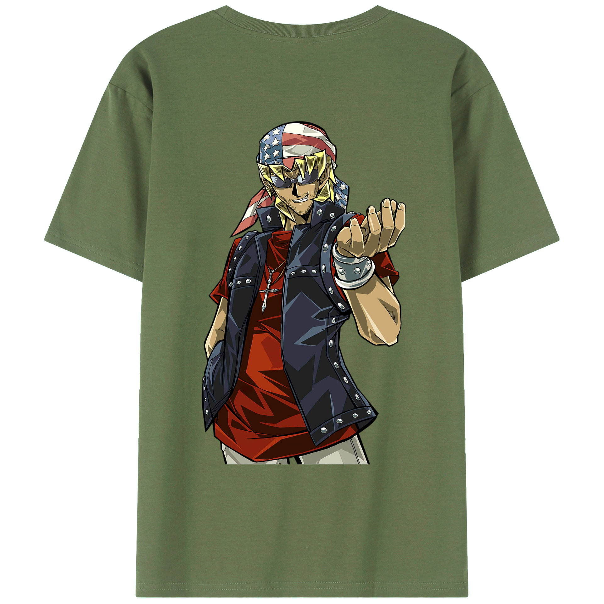 （画像用） 遊☆戯☆王 Yu-Gi-Oh! 綿100％ メンズ半袖Tシャツ（バックプリント） 通気性